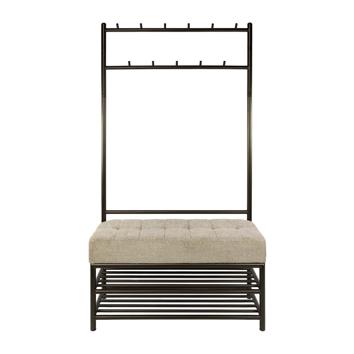 Garderobebank met brons frame en stof - Santa Luno