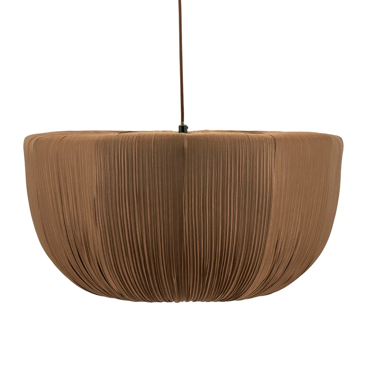 Gedrapeerde stoffen hanglamp bruin - By-Boo Nuvia