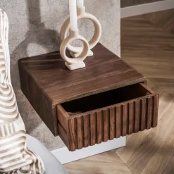 Geribbelde zwevend nachtkastje met lade - Giani Carve