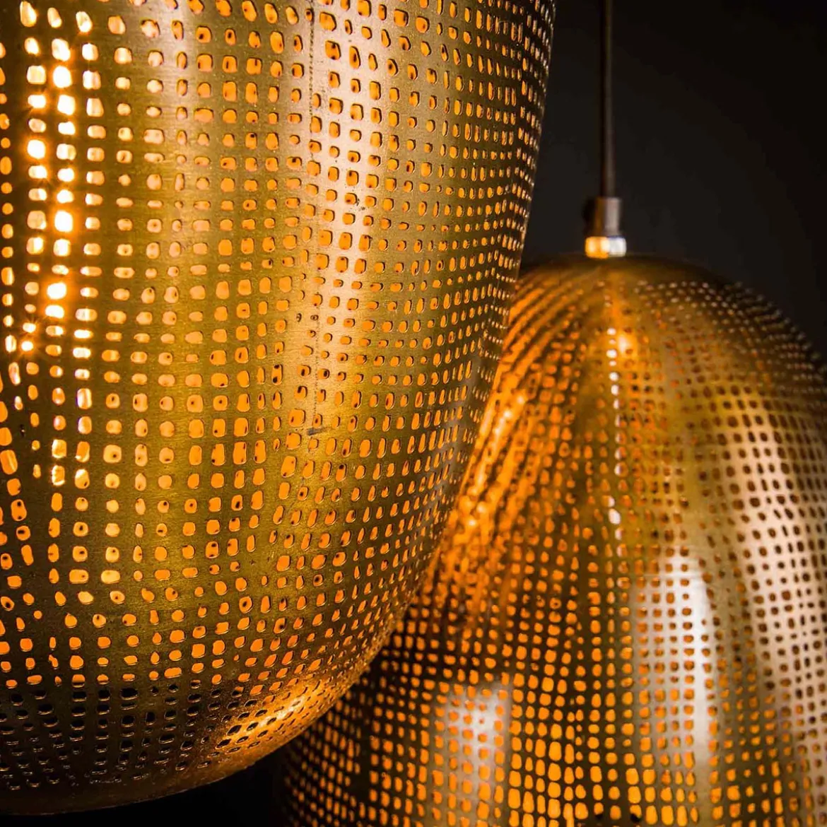 Getrapte hanglamp brons met gaatjes - Santa Cosmic