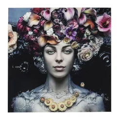 Glas portret - Kare Design Flower Art Lady