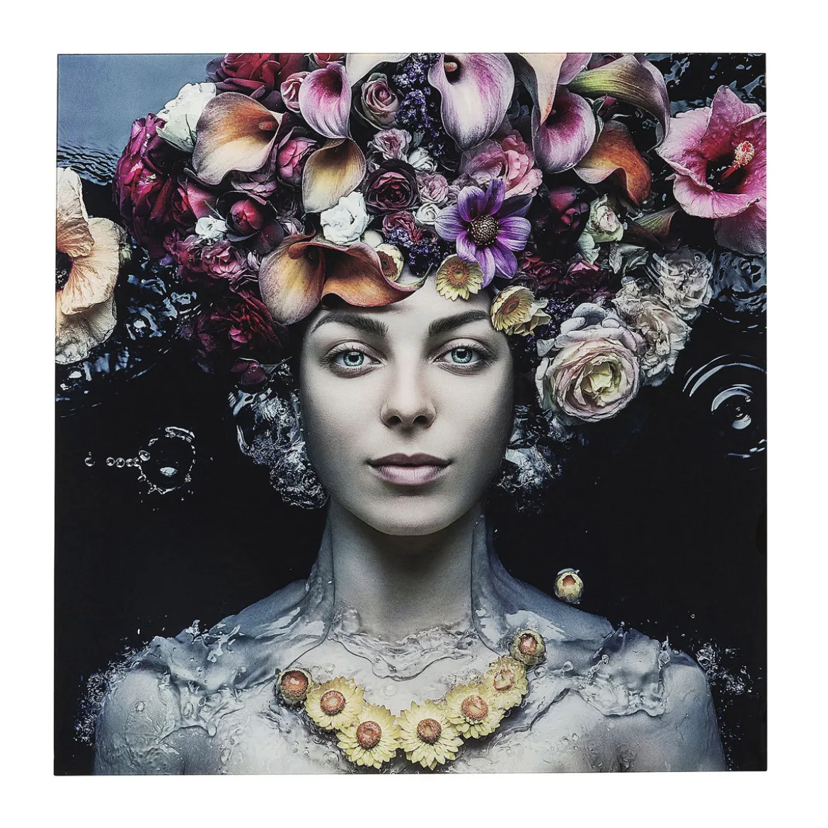 Glas portret - Kare Design Flower Art Lady