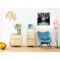 Glas portret - Kare Design Flower Art Lady