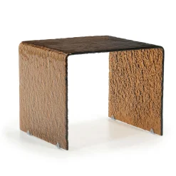 Glazen bijzettafel retro bruin - By-Boo Ripple