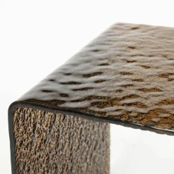 Glazen bijzettafel retro bruin - By-Boo Ripple