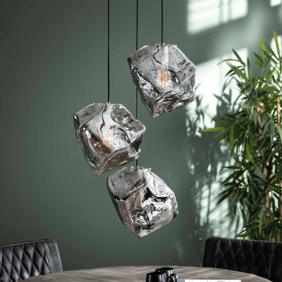 Glazen hanglampen steenvorm - Santa Rock