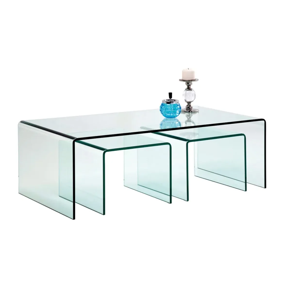 Glazen salontafel set 3-delig - Kare Design Clear Club