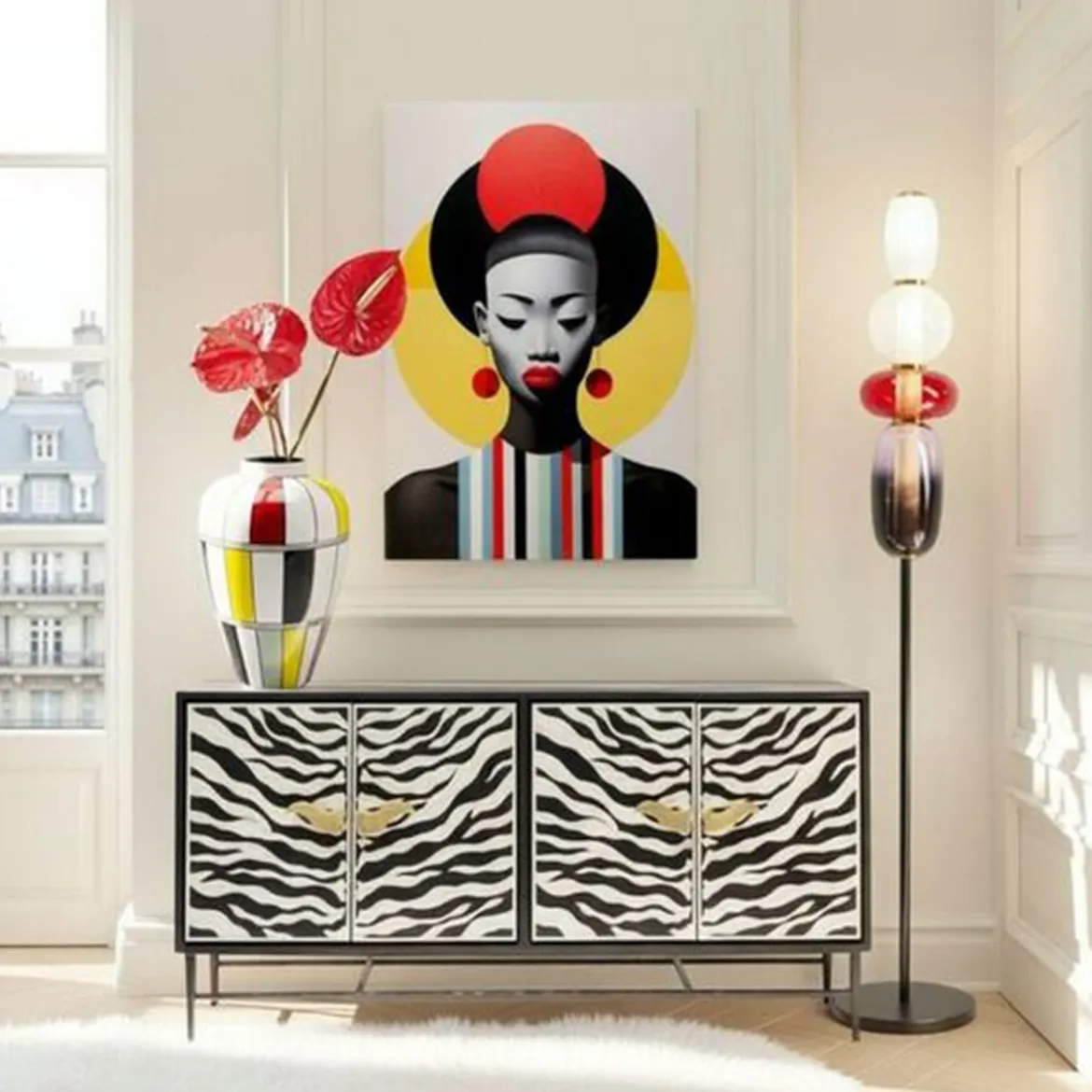 Glazen wanddecoratie rood - Kare Design Muse