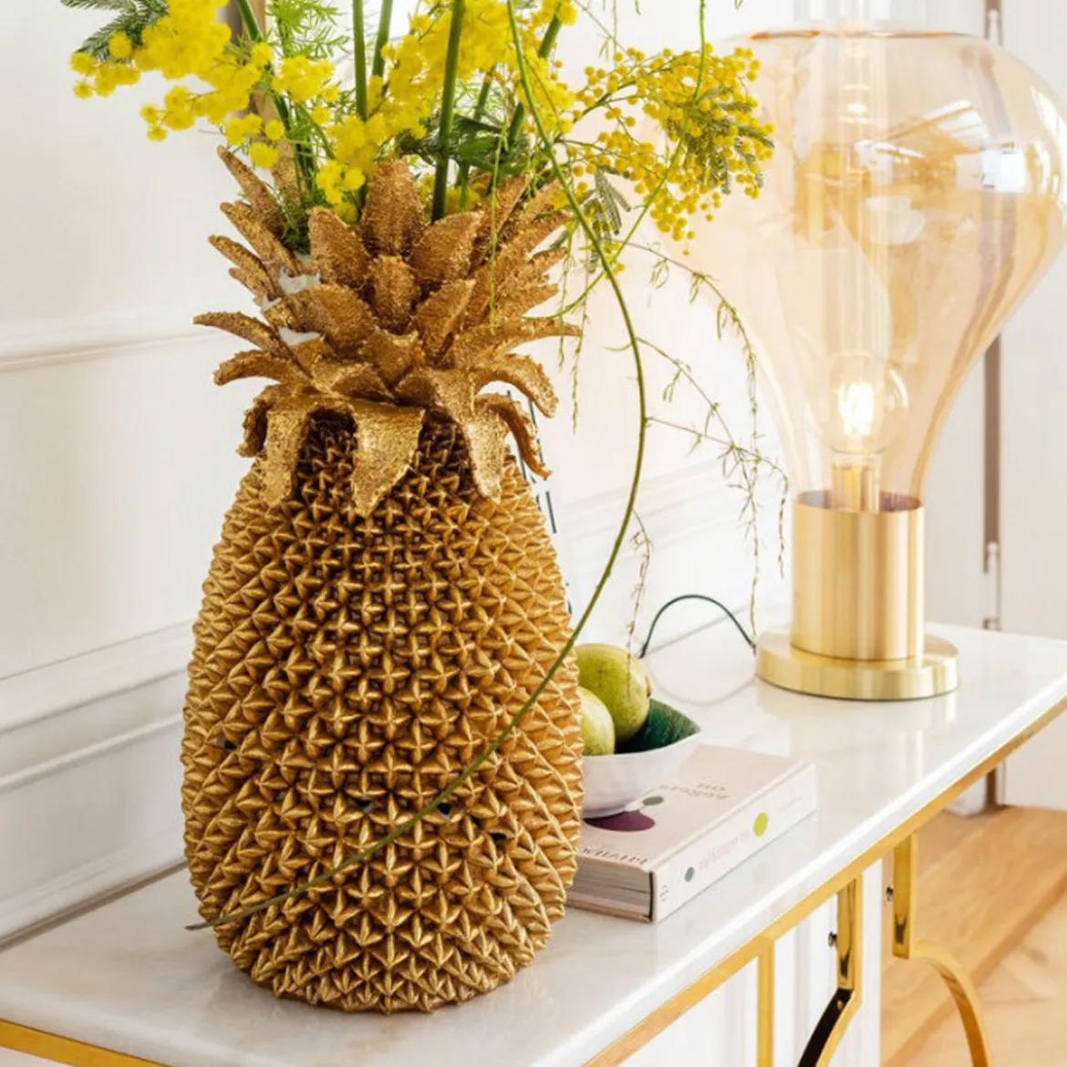 Gouden ananas vaas - Kare Design Pineapple