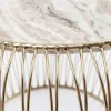 Gouden bijzettafel met marmer - Kare Design Beam Grey