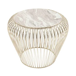 Gouden bijzettafel met marmer - Kare Design Beam Grey