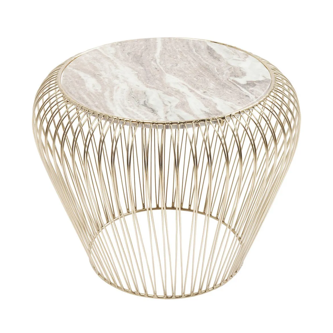 Gouden bijzettafel met marmer - Kare Design Beam Grey