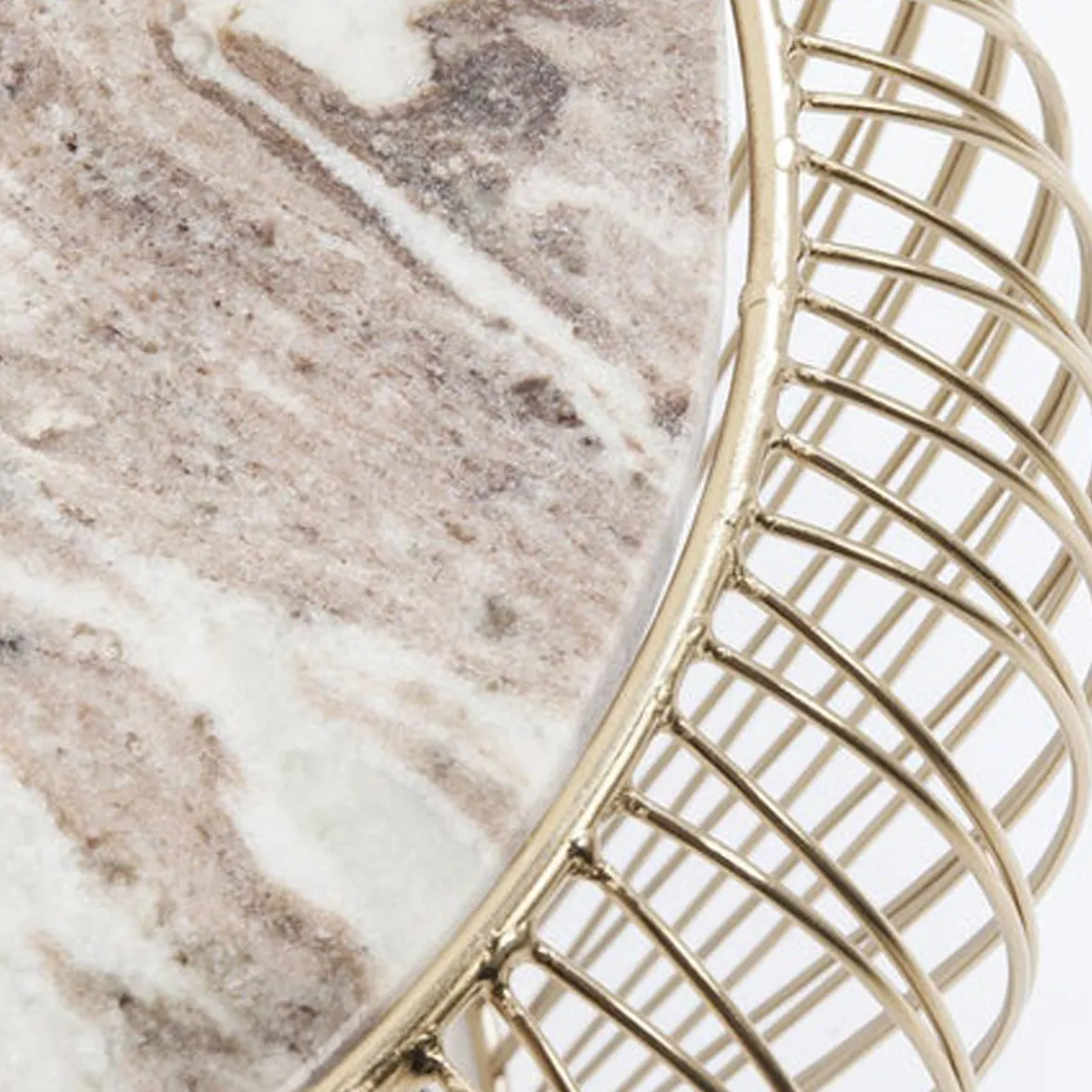 Gouden bijzettafel met marmer - Kare Design Beam Grey