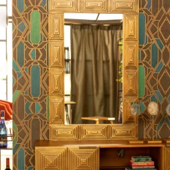 Gouden design spiegel - Dutchbone Volan