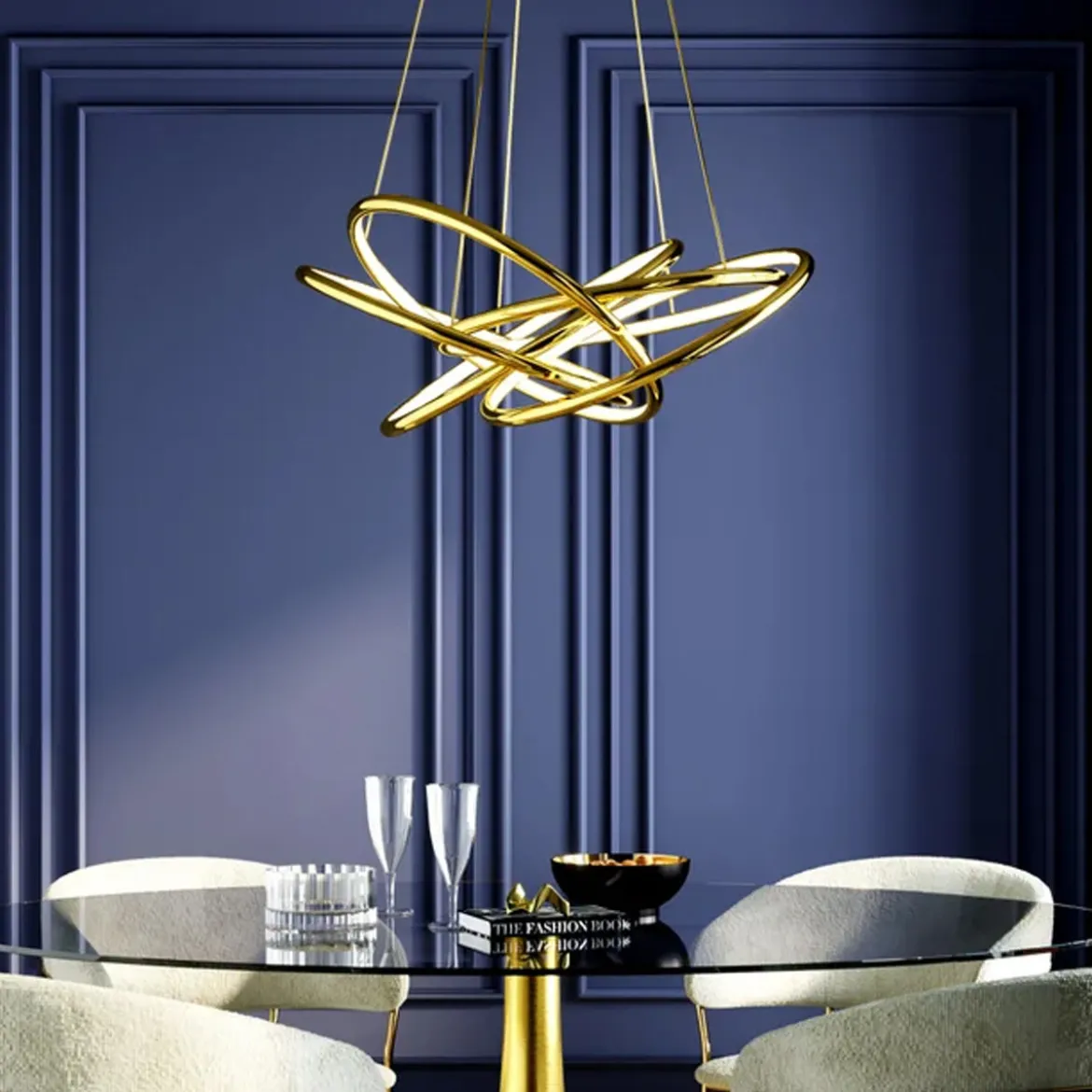 Gouden LED hanglamp met ringen - Kare Design Saturn