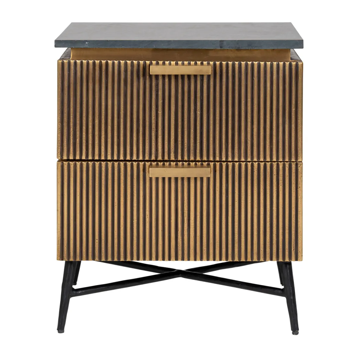 Gouden nachtkastje met marmer - Richmond Interiors Ironville