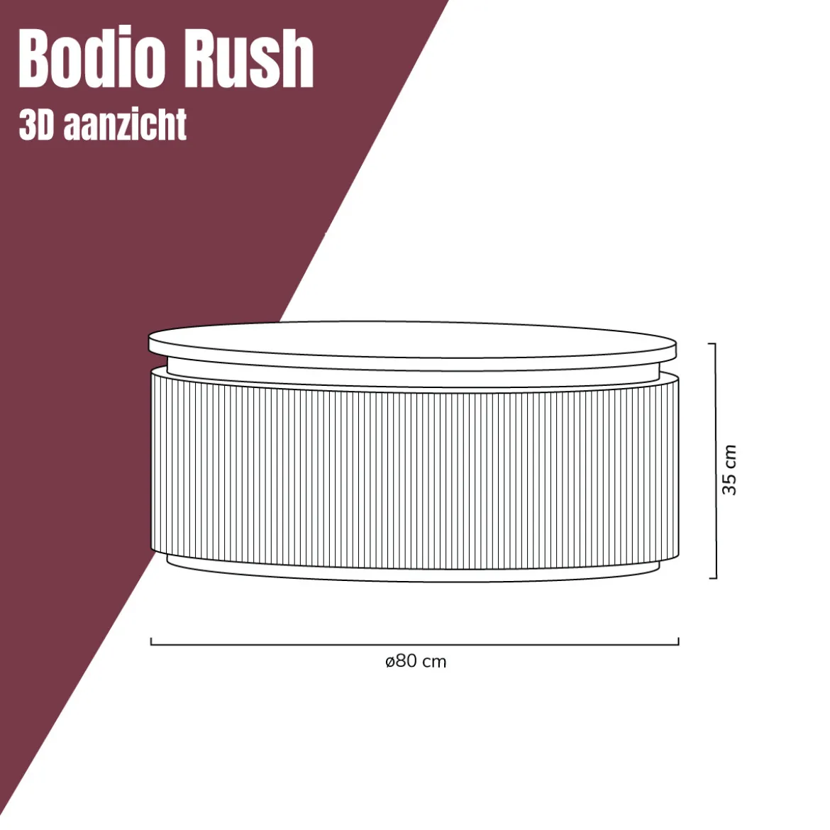 Gouden salontafel rond - Bodio Rush