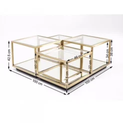 Gouden salontafelset - Kare Design Luigi Gold