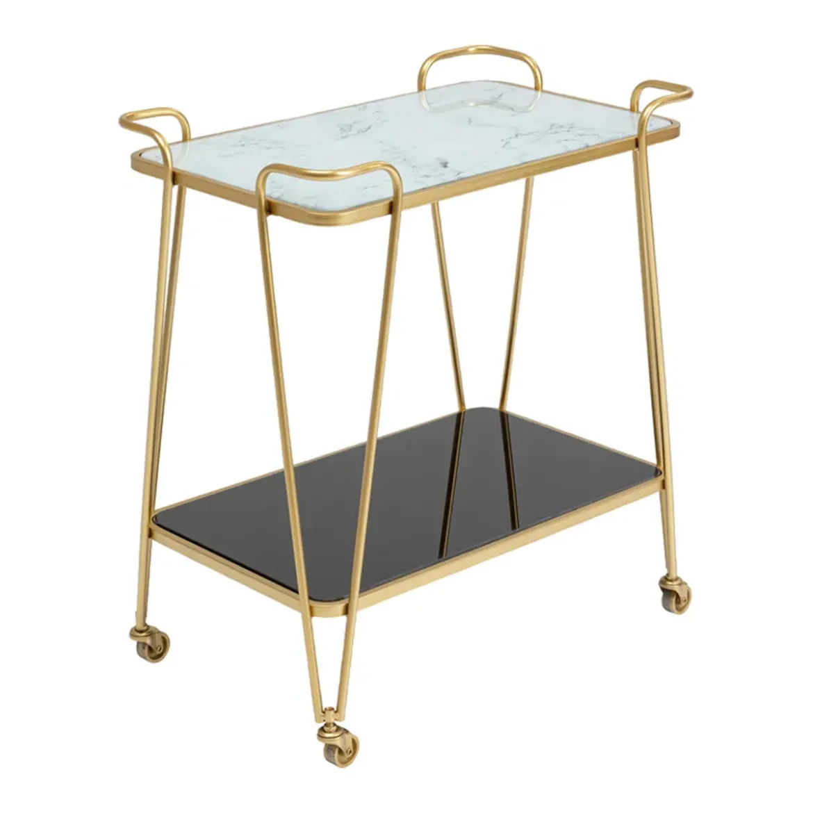 Gouden serveertrolley - Kare Design West Coast