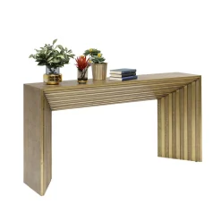 Gouden sidetable houtsnijwerk - Kare Design Malaga