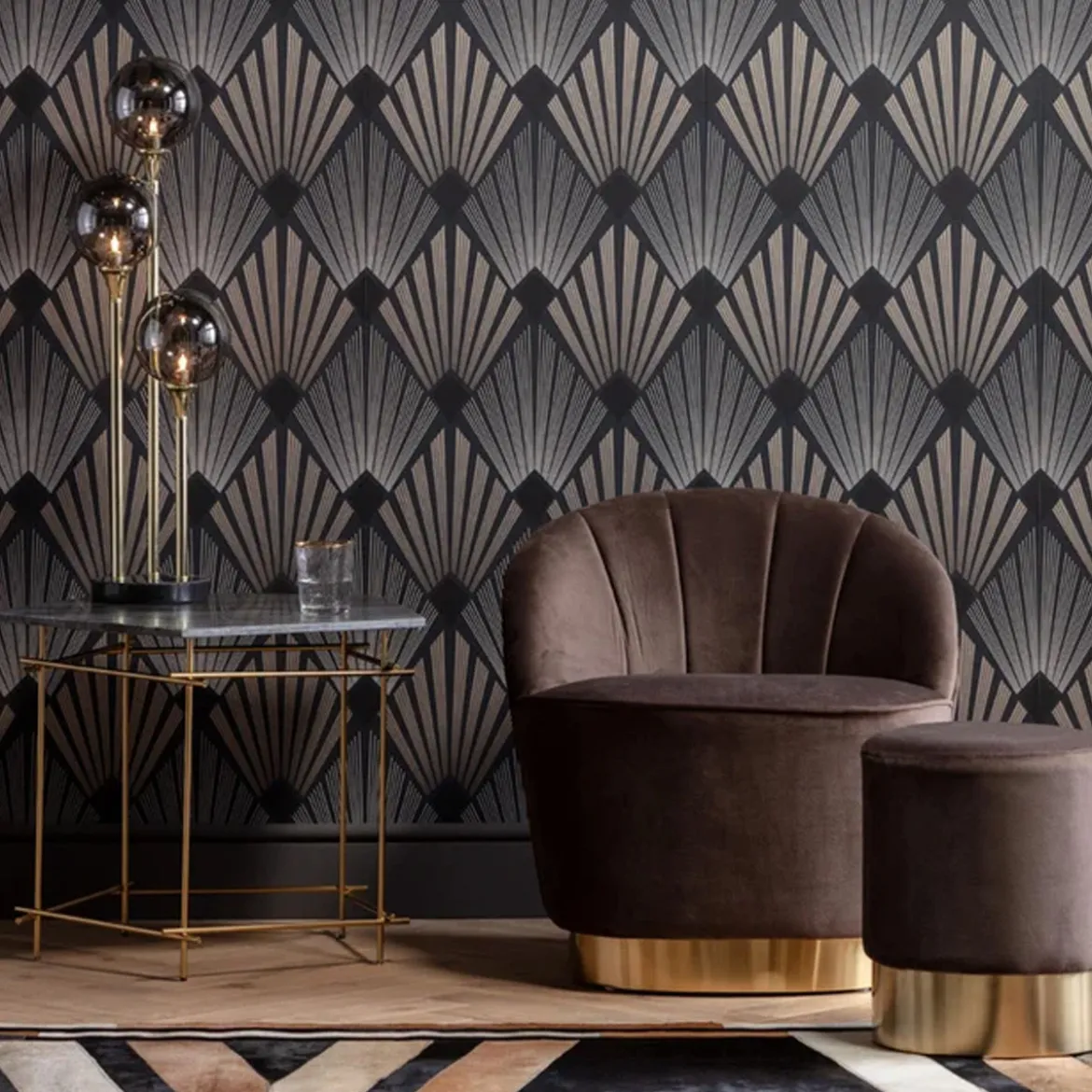 Gouden tafellamp met glas - Kare Design Al Capone