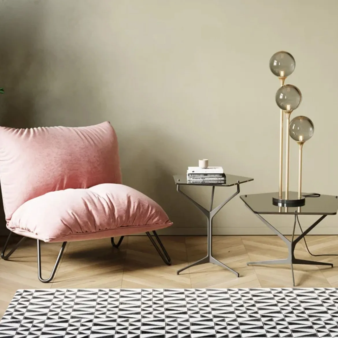 Gouden tafellamp met glas - Kare Design Al Capone
