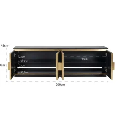 Gouden tv-dressoir met ribbels - Richmond Interiors Ironville