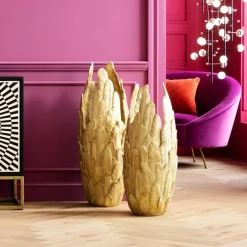 Gouden vaas van veren - Kare Design Feathers Gold