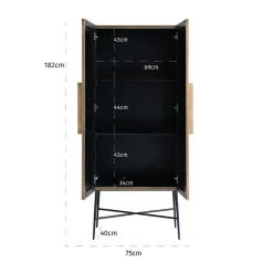 Gouden wandkast ribbelmotief - Richmond Interiors Ironville