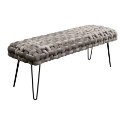 Grijs bankje gewoven fluweel - Kare Design Weave Grey