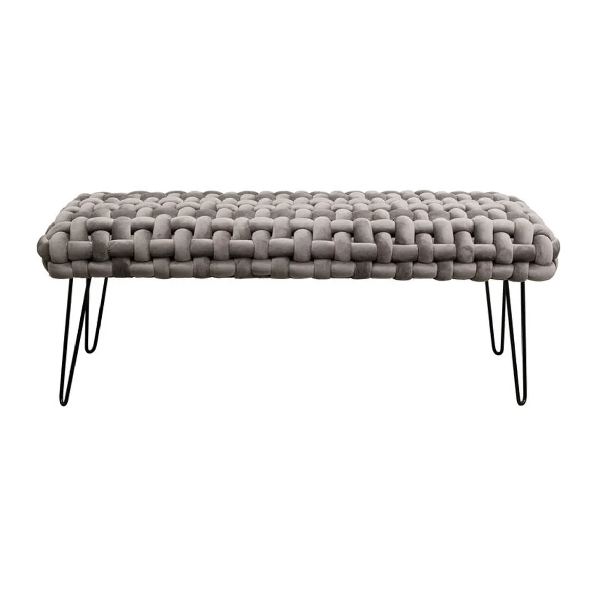 Grijs bankje gewoven fluweel - Kare Design Weave Grey
