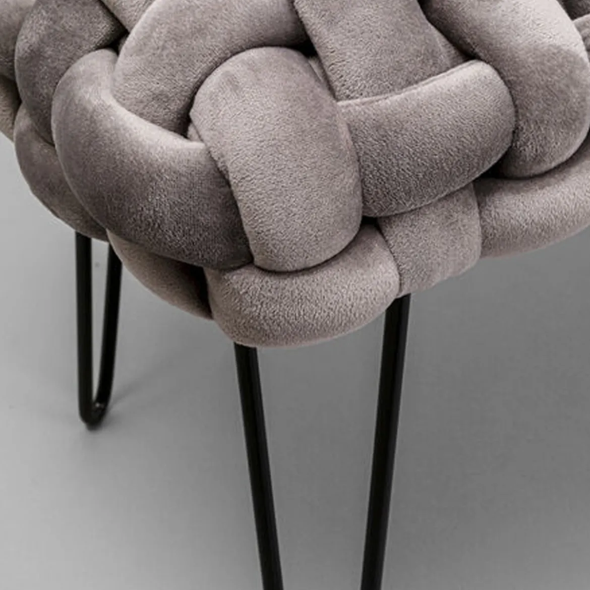 Grijs bankje gewoven fluweel - Kare Design Weave Grey
