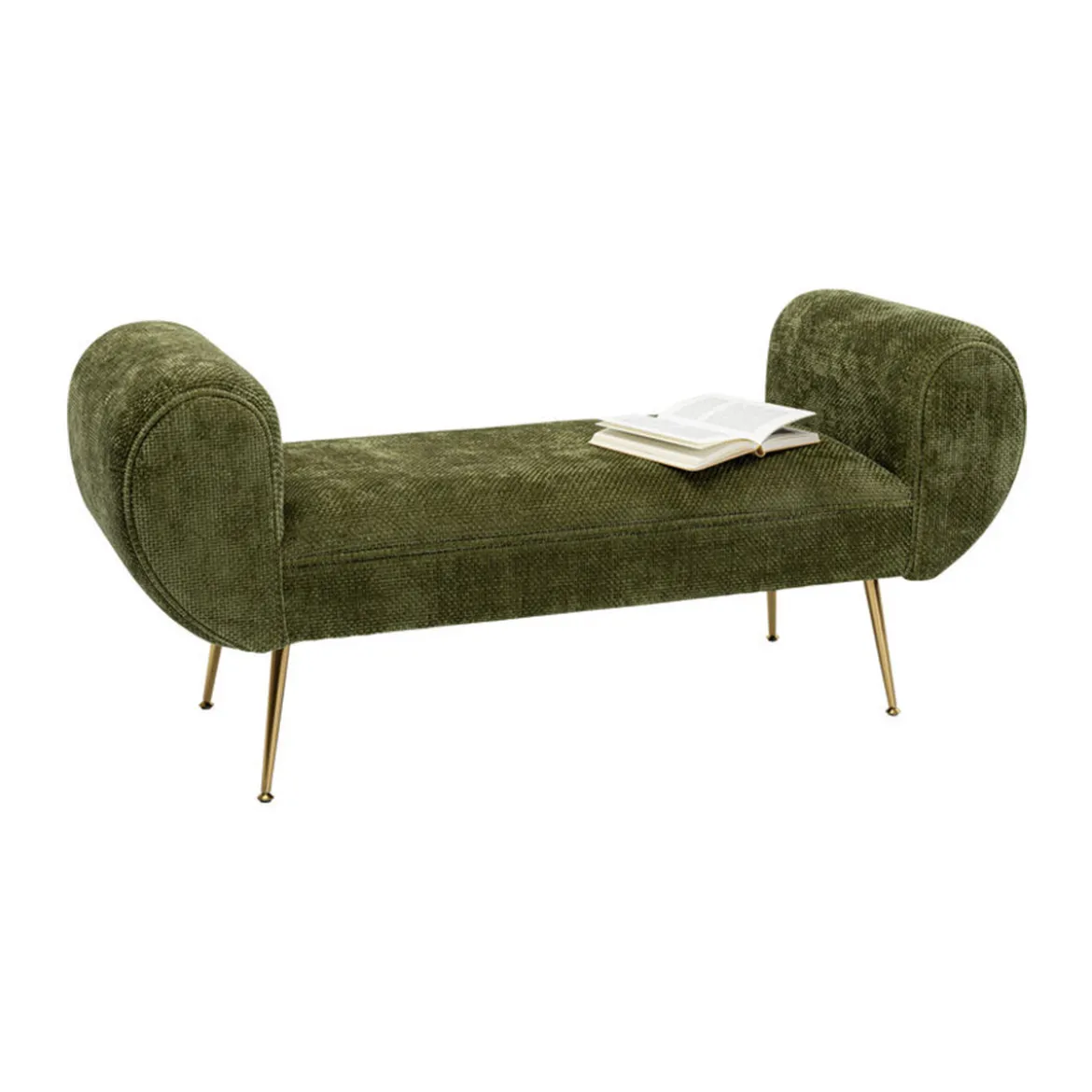 Groen bankje met goud - Kare Design Trono