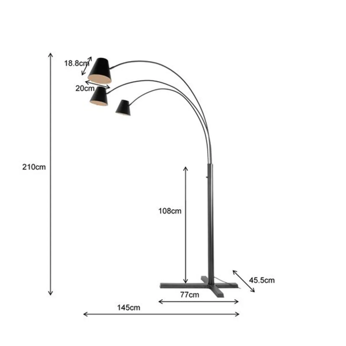 Grote boog vloerlamp zwart metaal - Kare Design Cappellino