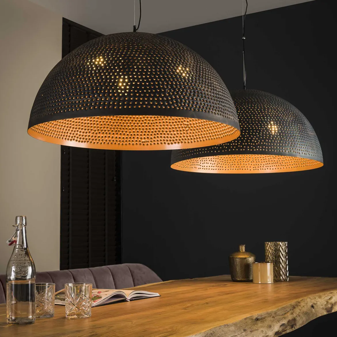 Grote hanglamp rond industrieel - Santa Punch