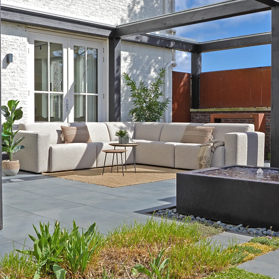 Grote hoekbank all-weather stof - Bodio Fendi