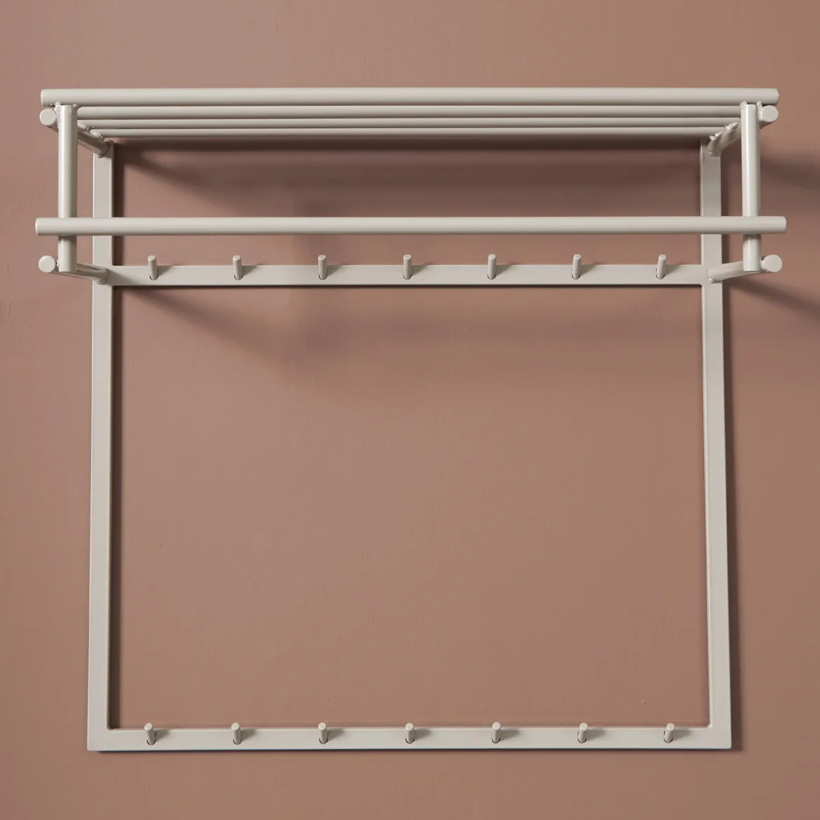 Grote kapstok beige met hoedenplank - Bodio Buis