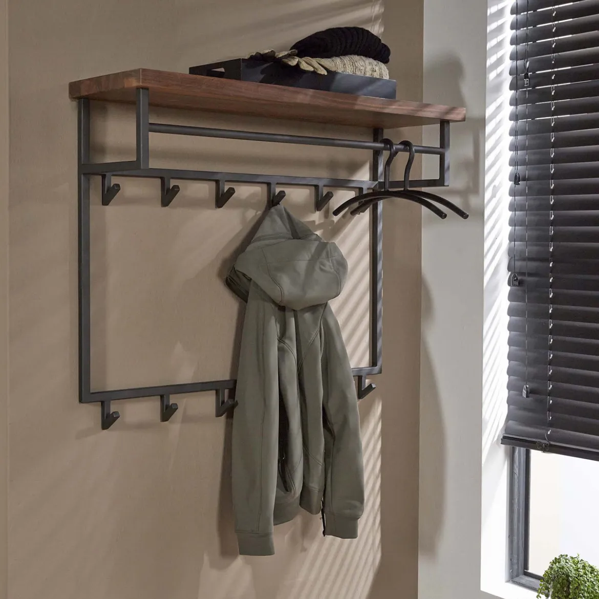 Grote kapstok met houten plank - Santa Daytona
