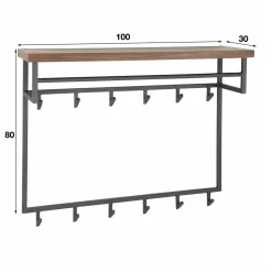 Grote kapstok met houten plank - Santa Daytona