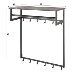 Grote kapstok zwart marmer print - Santa Marmer Melamine