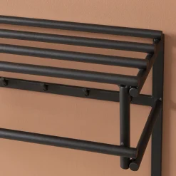 Grote kapstok zwart met hoedenplank - Bodio Buis