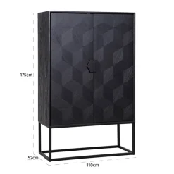 Grote kast zwart hout - Richmond Interiors Blax