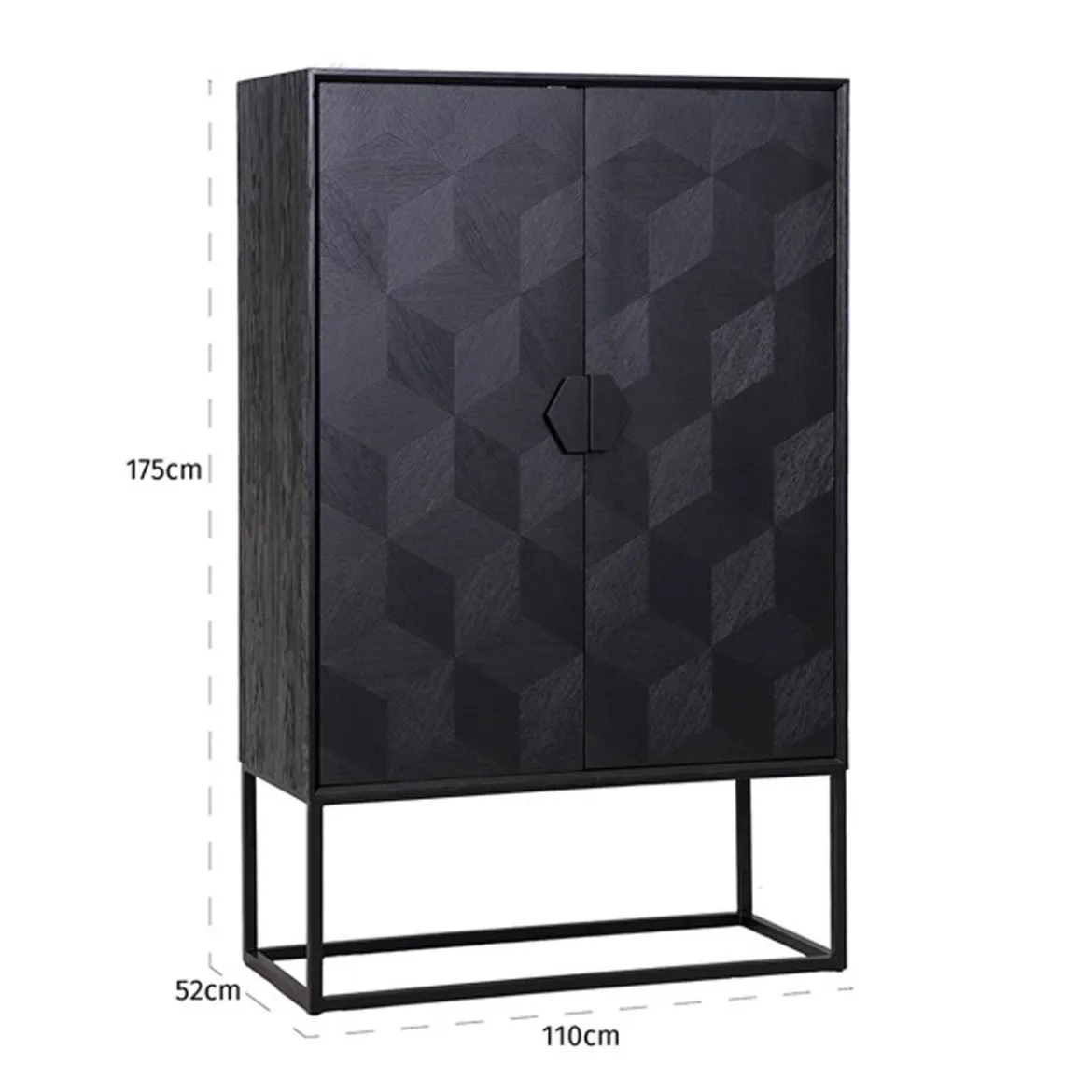 Grote kast zwart hout - Richmond Interiors Blax