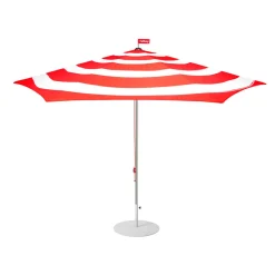 Grote parasol met hoes en voet - Fatboy Stripesol 350 + Base Light Grey