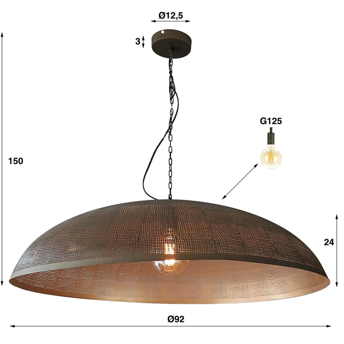 Grote ronde hanglamp 90 cm - Santa Cosmic