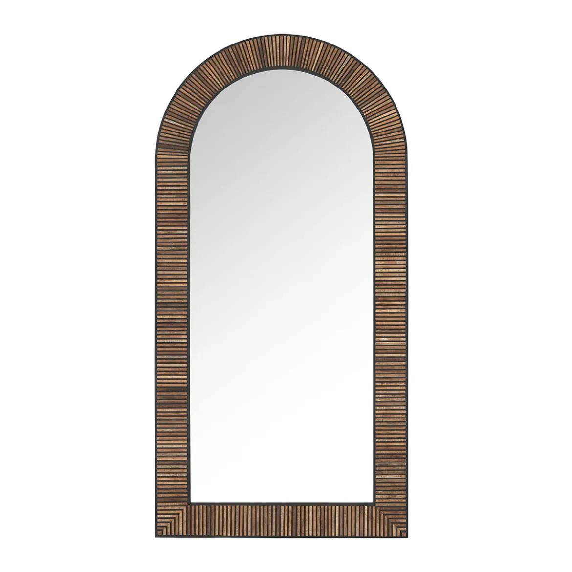 Grote spiegel boog teak hout - DTP Home Highlight Slats