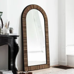 Grote spiegel boog teak hout - DTP Home Highlight Slats