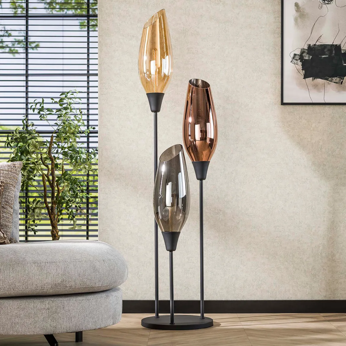 Grote vloerlamp met gekleurd glas - Santa Cocoon XL