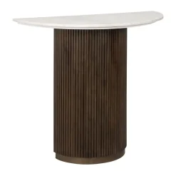 Halfronde wandtafel marmer en hout - Richmond Interiors Mayfield