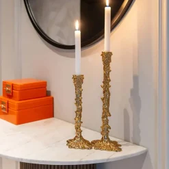 Halfronde wandtafel marmer en hout - Richmond Interiors Mayfield